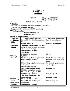 Giáo án Lớp 1 - Tuần 17 - Lê Thị Bé - Trường tiểu học số 2 Võ Ninh