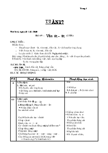 Giáo án Lớp 1 - Tuần 17