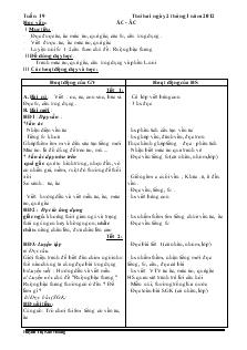 Giáo án Lớp 1 - Tuần 19