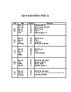 Giáo án Lớp 1 - Tuần 21