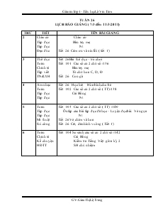 Giáo án Lớp 1 - Tuần 26 - Giao Thị Lệ Trang - Tiểu học Lê Văn Tám