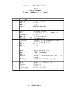 Giáo án Lớp 1 - Tuần 28 - Giao Thị Lệ Trang - Tiểu học Lê Văn Tám