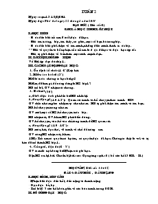 Giáo án Lớp 1 - Tuần 2