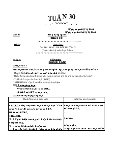 Giáo án Lớp 1 - Tuần 30