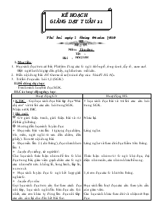 Giáo án Lớp 1 - Tuần 31