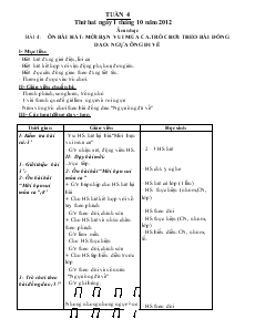 Giáo án Lớp 1 - Tuần 4