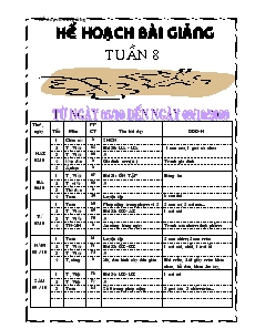 Giáo án Lớp 1 - Tuần 8