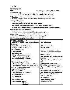 Giáo án Lớp 2 - Tuần 1