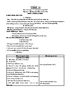 Giáo án Lớp 3 - Tuần 14