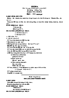 Giáo án Lớp 3 - Tuần 16