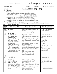 Giáo án Học vần Lớp 1 - Tuần 14 - Trường Tiểu học Lĩnh Nam