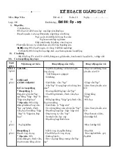 Giáo án Học vần Lớp 1 - Tuần 21 - Trường Tiểu học Lĩnh Nam