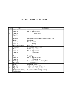 Giáo Án Lớp 1 - Tuần 11 Đến Tuần 12