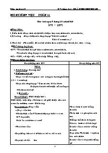 Giáo Án Lớp 1 - Tuần 16 - Trần Thị Thu Hương