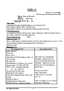 Giáo án Lớp 1 - Tuần 17 - Nguyễn Thị Hương Thủy