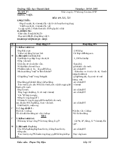 Giáo Án Lớp 1 - Tuần 17 - Phạm Thị Hậu - Trường Tiểu học Thanh Lĩnh