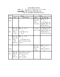 Giáo Án Lớp 1 - Tuần 17