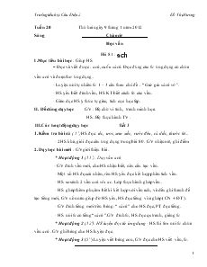 Giáo Án Lớp 1 - Tuần 20 - Đỗ Thị Hương - Trường tiểu học Chu Điện 2