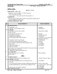 Giáo Án Lớp 1 - Tuần 20 - Phạm Thị Hậu - Trường Tiểu học Thanh Lĩnh