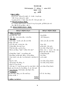 Giáo Án Lớp 1 - Tuần 20