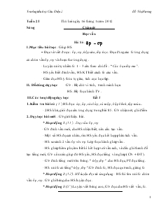 Giáo Án Lớp 1 - Tuần 21 - Đỗ Thị Hương - Trường tiểu học Chu Điện 2