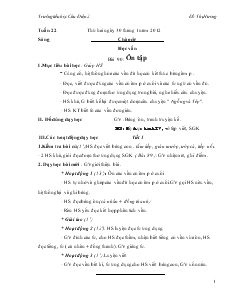 Giáo Án Lớp 1 - Tuần 22 - Đỗ Thị Hương - Trường tiểu học Chu Điện 2