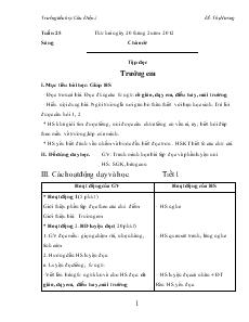 Giáo Án Lớp 1 - Tuần 25 - Đỗ Thị Hương - Trường tiểu học Chu Điện 2