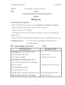 Giáo Án Lớp 1 - Tuần 26 - Đỗ Thị Hương - Trường tiểu học Chu Điện 2