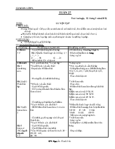 Giáo Án Lớp 1 - Tuần 27 - Nguyễn Thanh Vân