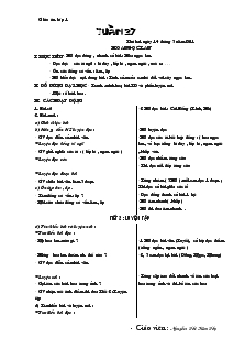 Giáo án Lớp 1 - Tuần 27 - Nguyễn Thị Kim Thọ