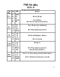 Giáo Án Lớp 1 - Tuần 7