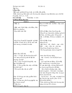 Giáo án Lớp 2 - Tuần 12