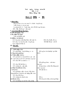 Giáo Án Tiếng Việt Lớp 1- Bài 13: M - N