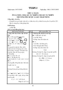 Giáo án Buổi chiểu Lớp 1 - Tuần 12