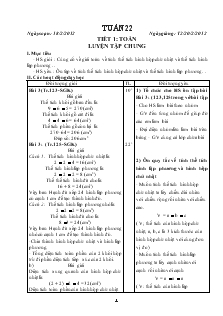 Giáo án Buổi chiểu Lớp 1 - Tuần 22