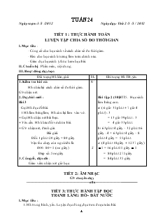 Giáo án Buổi chiểu Lớp 1 - Tuần 24