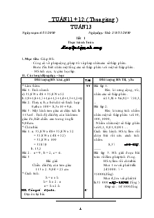 Giáo án Buổi chiều lớp 5 - Tuần 13