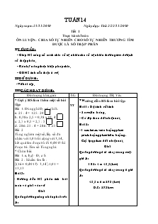 Giáo án Buổi chiều lớp 5 - Tuần 14