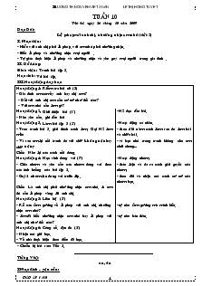 Giáo án Lớp 1 - Tuần 10 - Lê Thị Hồng Tuyết - Trường TH Nguyễn Viết Xuân