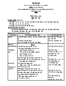 Giáo án Lớp 1 - Tuần 10