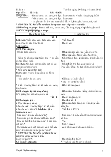 Giáo án Lớp 1 - Tuần 11 - Huỳnh Thị Kim Hoàng