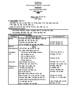 Giáo án Lớp 1 - Tuần 11