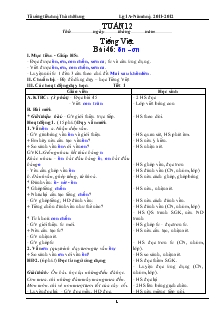 Giáo án Lớp 1 - Tuần 12 - Trường tiểu học Thành Trung