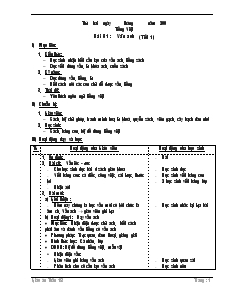 Giáo án Lớp 1 - Tuần 18