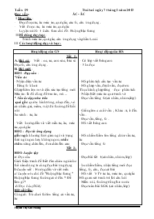 Giáo án Lớp 1 - Tuần 19 - Huỳnh Thị Kim Hoàng