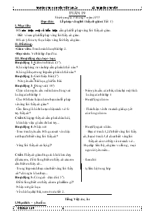 Giáo án Lớp 1 - Tuần 19 - Lê Thị Hồng Tuyết - Trường TH Nguyễn Viết Xuân