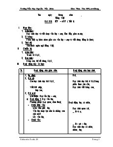 Giáo án Lớp 1 - Tuần 20 - Tôn Nữ Lam Giang - Trường Tiểu Học Nguyễn Viết Xuân