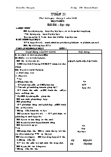 Giáo án Lớp 1 - Tuần 21 - Trần Thị Khuyên - Trường TH Khánh Thịnh