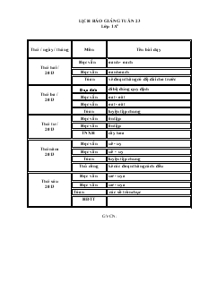 Giáo án Lớp 1 - Tuần 23