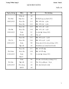 Giáo án Lớp 1 - Tuần 24 - Trường TH Phú Cường B